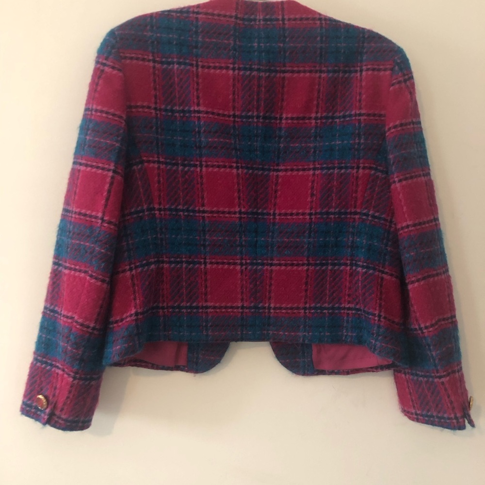 Pendleton Wool Plaid Jacket, Pink/Blue, Euc - image 3